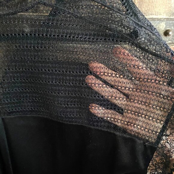 ERES silk blouse top with eyelet lace details, black - Picture 8 of 10